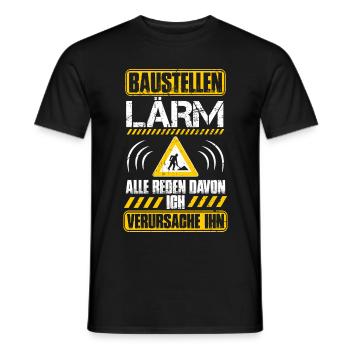 Baulärm - Baustellenlärm - Bauarbeiter - Baustelle - Männer T-Shirt - Schwarz - Vorne - AI Model Male 178 light (178cm)