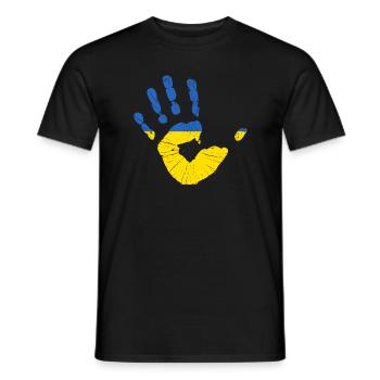 Drapeau Ukraine Drapeau ukrainien drapeau ukrainien - T-shirt homme - noir - Devant - AI Model Male 178 light (178cm)