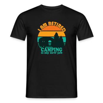 Retro Retired Camping est mon nouveau travail - T-shirt homme - noir - Devant - AI Model Male 178 light (178cm)