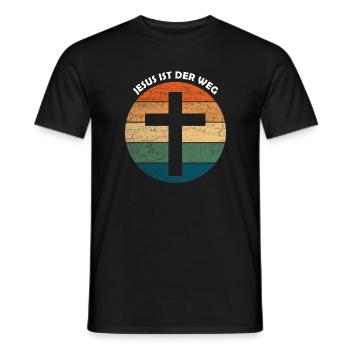 Jesus ist der Weg - Religion Bibel Gott - Männer T-Shirt - Schwarz - Vorne - AI Model Male 178 light (178cm)