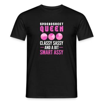 Spreadsheet Queen Classy Sassy Smart Assy Aktuar - Männer T-Shirt - Schwarz - Vorne - AI Model Male 178 light (178cm)