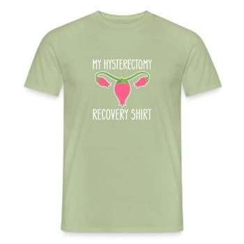 Meine Hysterektomie-Erholung - Männer T-Shirt - Sage - Vorne - AI Model Male 178 light (178cm)