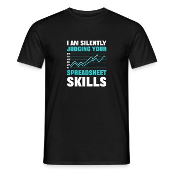 Évaluation silencieuse de votre - T-shirt homme - noir - Devant - AI Model Male 178 light (178cm)