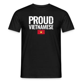 Proud Vietnamese Vietnam Flagge Vietnamese - Männer T-Shirt - Schwarz - Vorne - AI Model Male 178 light (178cm)
