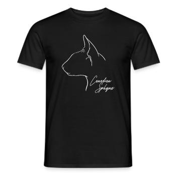 Profil Sphynx Canadien Chats Chat Wilsigns - T-shirt homme - noir - Devant - AI Model Male 178 light (178cm)