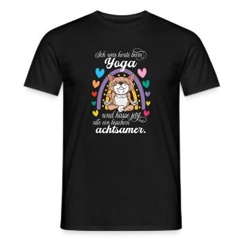 Katze Yoga - Männer T-Shirt - Schwarz - Vorne - AI Model Male 178 light (178cm)