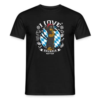 Teckel J’aime la Bavière - T-shirt homme - noir - Devant - AI Model Male 178 light (178cm)