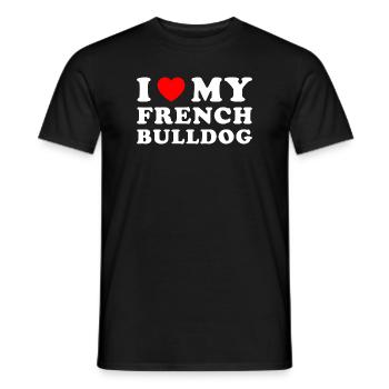 J’aime mon bouledogue français - T-shirt homme - noir - Devant - AI Model Male 178 light (178cm)