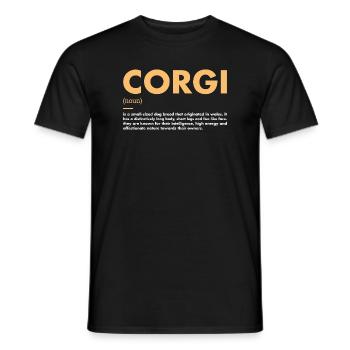 Définition du chien Corgi - T-shirt homme - noir - Devant - AI Model Male 178 light (178cm)