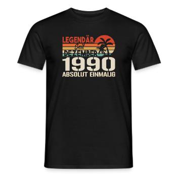 Legendär Seit Dezember 1990 Absolut Einmalig 1990 - Männer T-Shirt - Schwarz - Vorne - AI Model Male 178 light (178cm)