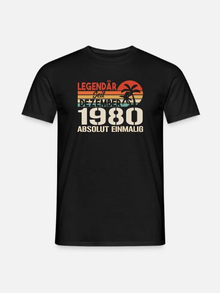 Legendär Seit Dezember 1980 Absolut Einmalig 1980 - Männer T-Shirt - Schwarz