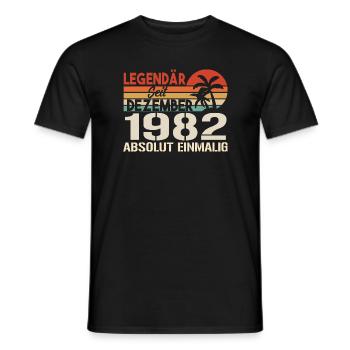 Legendär Seit Dezember 1982 Absolut Einmalig 1982 - Männer T-Shirt - Schwarz - Vorne - AI Model Male 178 light (178cm)