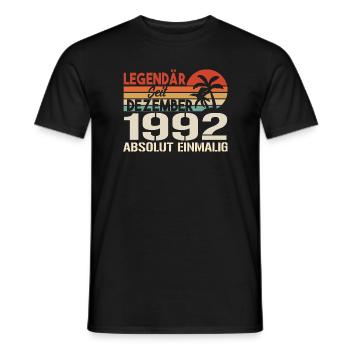 Legendär Seit Dezember 1992 Absolut Einmalig 1992 - Männer T-Shirt - Schwarz - Vorne - AI Model Male 178 light (178cm)
