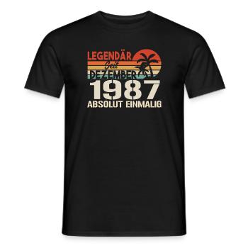Legendär Seit Dezember 1987 Absolut Einmalig 1987 - Männer T-Shirt - Schwarz - Vorne - AI Model Male 178 light (178cm)