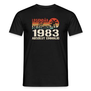 Legendär Seit Dezember 1983 Absolut Einmalig 1983 - Männer T-Shirt - Schwarz - Vorne - AI Model Male 178 light (178cm)
