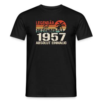 Legendär Seit Dezember 1957 Absolut Einmalig 1957 - Männer T-Shirt - Schwarz - Vorne - AI Model Male 178 light (178cm)