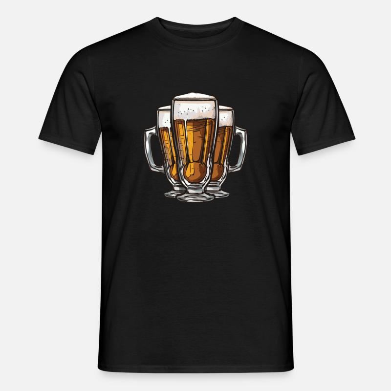 Bier Saufen Drinking - Männer T-Shirt - Schwarz