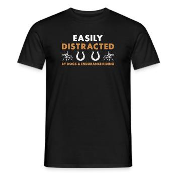 Cavalier Chiens facilement distraits et équitation d’endurance - T-shirt homme - noir - Devant - AI Model Male 178 light (178cm)