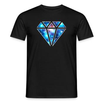 Diamant, galaxy style, triangle, space, symbole, - T-shirt homme - noir - Devant - AI Model Male 178 light (178cm)