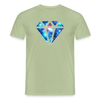 Diamant, galaxy style, triangle, space, symbole, - T-shirt homme - vert sauge - Devant - AI Model Male 178 light (178cm)