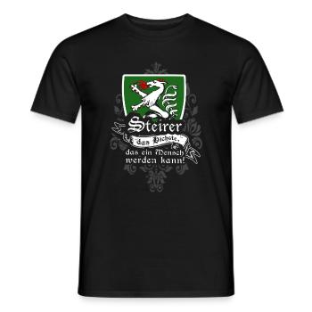 Steirer – Das Höchste, was ein Mensch werden kann - Männer T-Shirt - Schwarz - Vorne - AI Model Male 178 light (178cm)