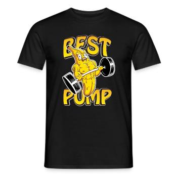 Training Pumps Banana Best Pump Gym Gift - Men's T-Shirt - black - Front - AI Model Male 178 light (178cm)
