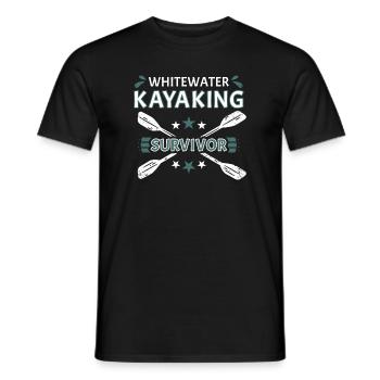Whitewater Kayaking Survivor - Men's T-Shirt - black - Front - AI Model Male 178 light (178cm)