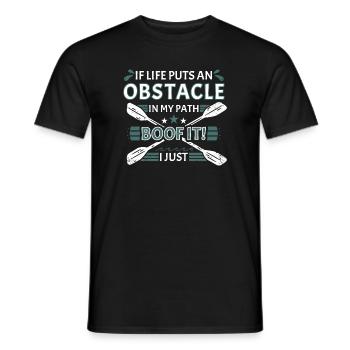 If Life Puts Obstacle In Path Whitewater Kayaking - Men's T-Shirt - black - Front - AI Model Male 178 light (178cm)