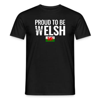 Proud To Be Welsh Wales Welsh Flag Welsh - Men's T-Shirt - black - Front - AI Model Male 178 light (178cm)