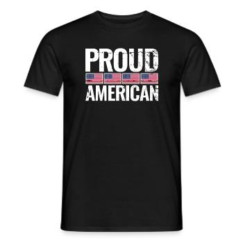 Proud American American United States - Men's T-Shirt - black - Front - AI Model Male 178 light (178cm)