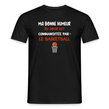 Ma bonne humeur du jour t-shirt basketball - T-shirt homme - noir - Devant - AI Model Male 178 light (178cm)