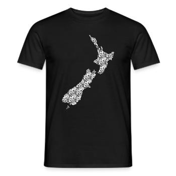 Nouvelle-Zélande Carte Maori - T-shirt homme - noir - Devant - AI Model Male 178 light (178cm)