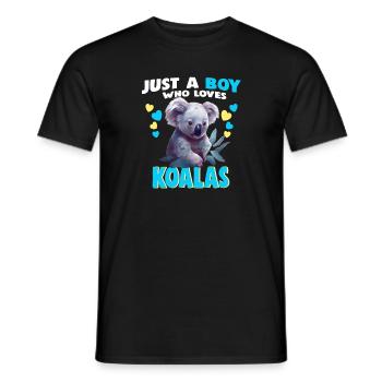 Just a Boy who Loves Koalas - Men's T-Shirt - black - Front - AI Model Male 178 light (178cm)