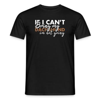Si je ne peux pas amener mon teckel, je n’y vais pas - T-shirt homme - noir - Devant - AI Model Male 178 light (178cm)