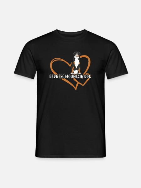 Bernese Mountain Dog Heart - Men's T-Shirt - black
