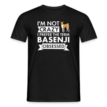 Dog Not Crazy I Prefer The Term Basenji Obsessed - Men's T-Shirt - black - Front - AI Model Male 178 light (178cm)
