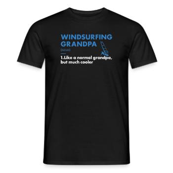 Sport Grandpa Windsurfing - Men's T-Shirt - black - Front - AI Model Male 178 light (178cm)