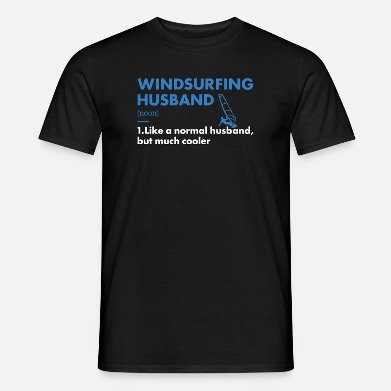 Sport Husband Windsurfing - Männer T-Shirt - Schwarz