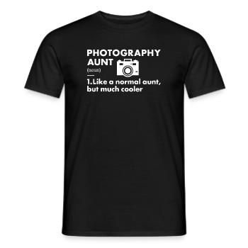 Photographer Aunt Definition Photography - Men's T-Shirt - black - Front - AI Model Male 178 light (178cm)