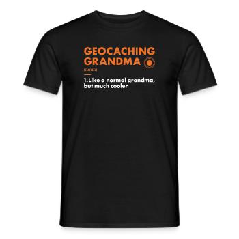 Geocacher Grandma Definition Geocaching - Men's T-Shirt - black - Front - AI Model Male 178 light (178cm)