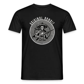 Vintage Original Bandit Skull T-Shirt Jupe Rétro - T-shirt homme - noir - Devant - AI Model Male 178 light (178cm)