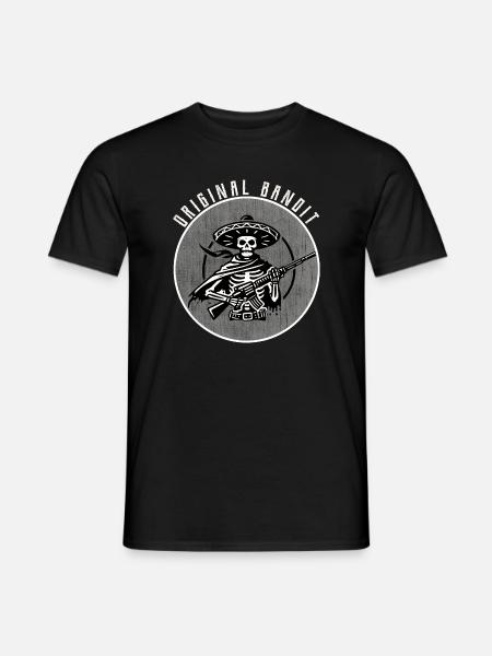 Vintage Original Bandit Skull T-Shirt Skirt Retro - Men's T-Shirt - black
