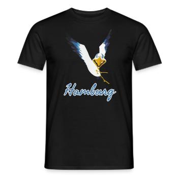 Lachmöwe aus Hamburg - Männer T-Shirt - Schwarz - Vorne - AI Model Male 178 light (178cm)