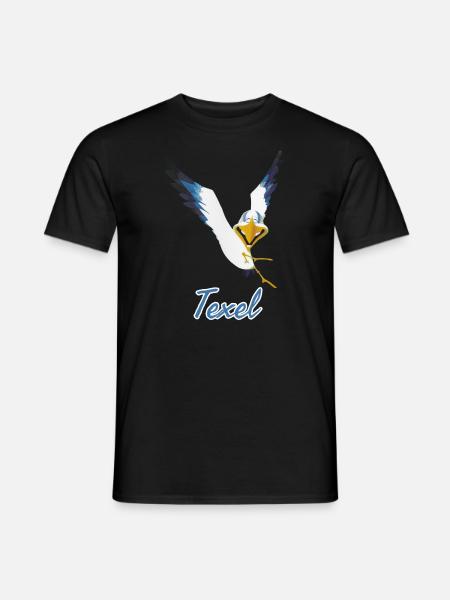 Lachmöwe Texel - Männer T-Shirt - Schwarz