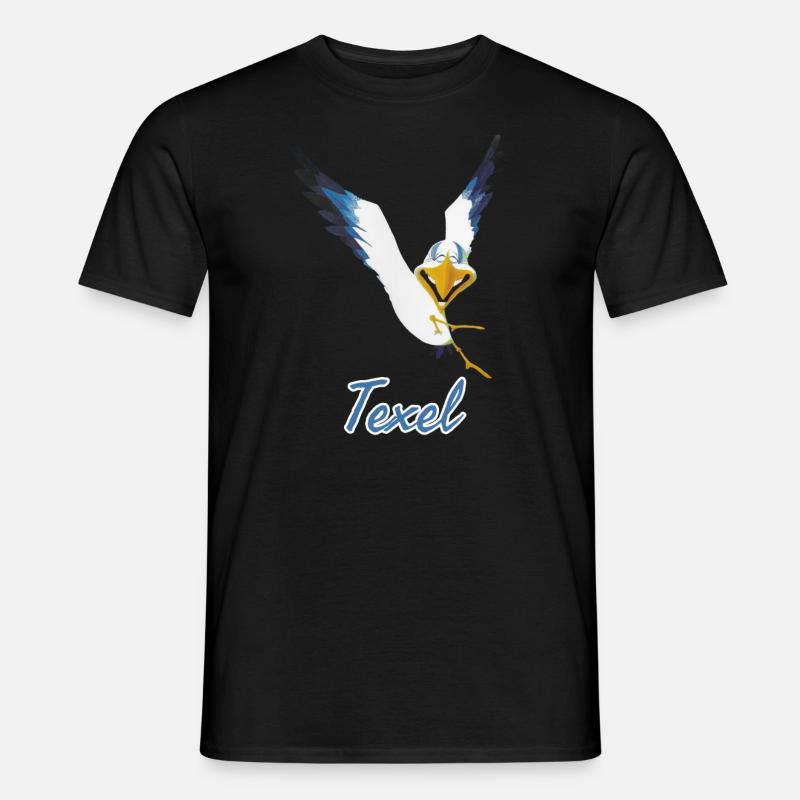 Lachmöwe Texel - Männer T-Shirt - Schwarz