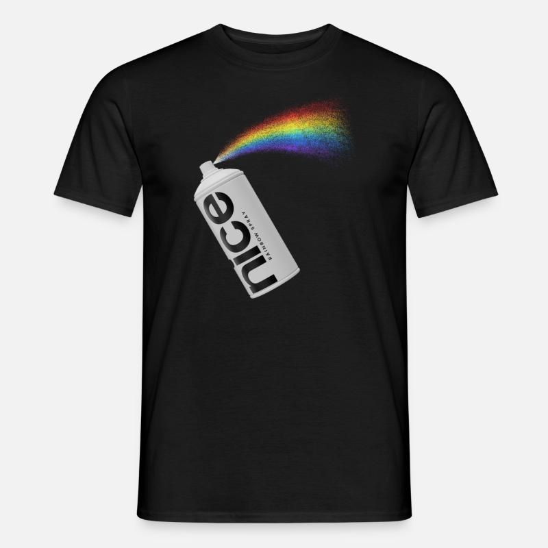 nice - Das spritzige Regenbogen Spray - Männer T-Shirt - Schwarz
