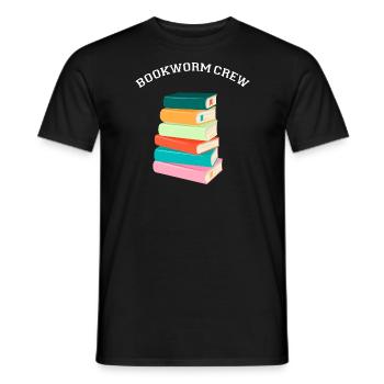 Bookworm Crew member Reader Reading School Library - Men's T-Shirt - black - Front - AI Model Male 178 light (178cm)