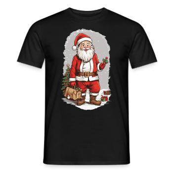 Festlicher Winterzauber Weihnachten Weihnachtsmann - Männer T-Shirt - Schwarz - Vorne - AI Model Male 178 light (178cm)