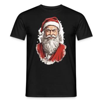 Classic Santa Claus in Winter Retro Design - Men's T-Shirt - black - Front - AI Model Male 178 light (178cm)