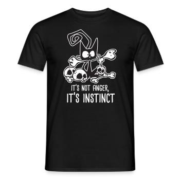INSTINCT Funny Role Playing Cat RPG - T-shirt homme - noir - Devant - AI Model Male 178 light (178cm)